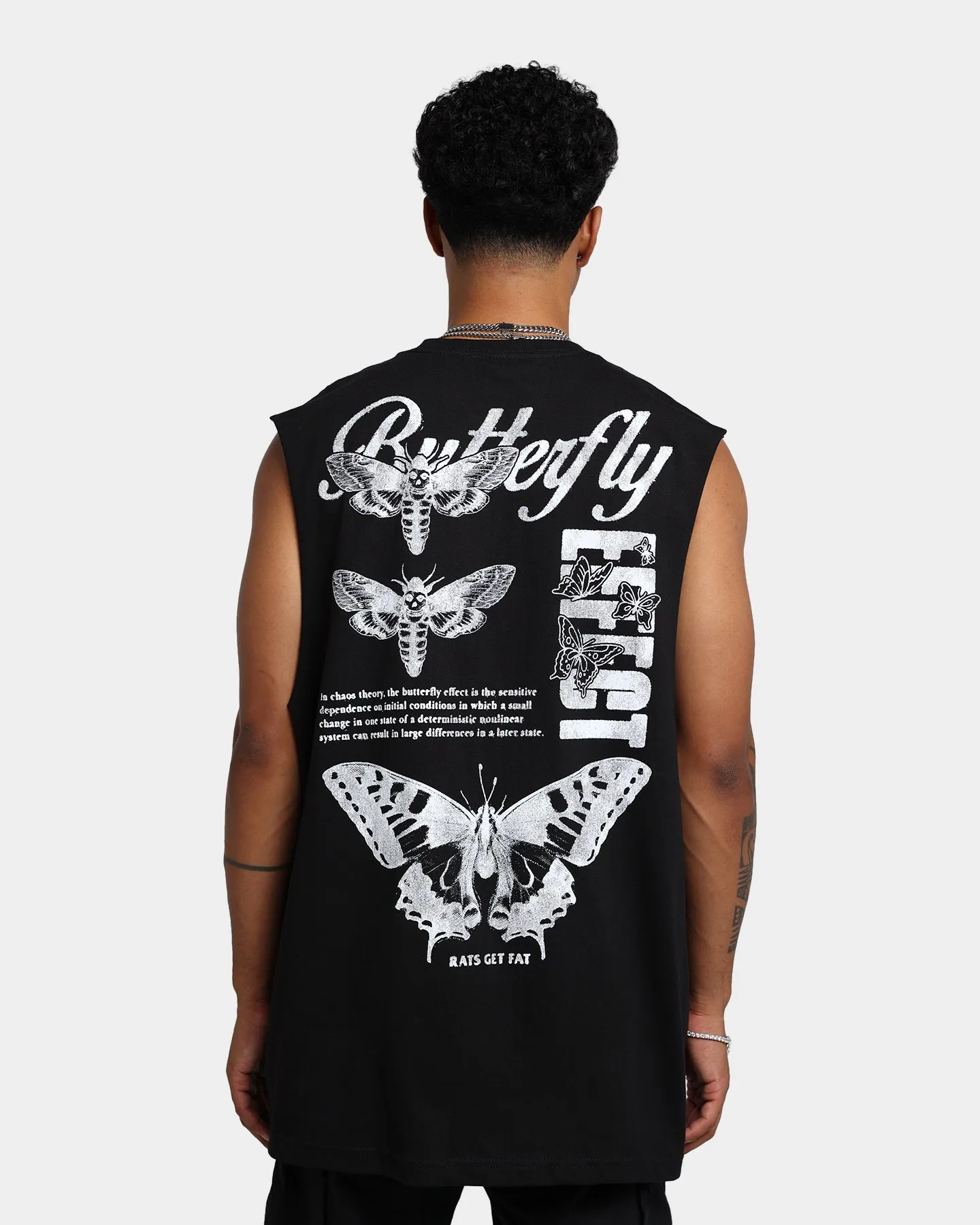 Rats Get Fat Butterfly Effect Muscle T-Shirt Black